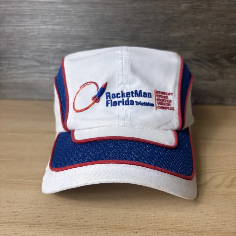 RocketMan Triathlon Hat Cap Strap Back Kennedy Space NASA Mens 2013 Dome Florida
